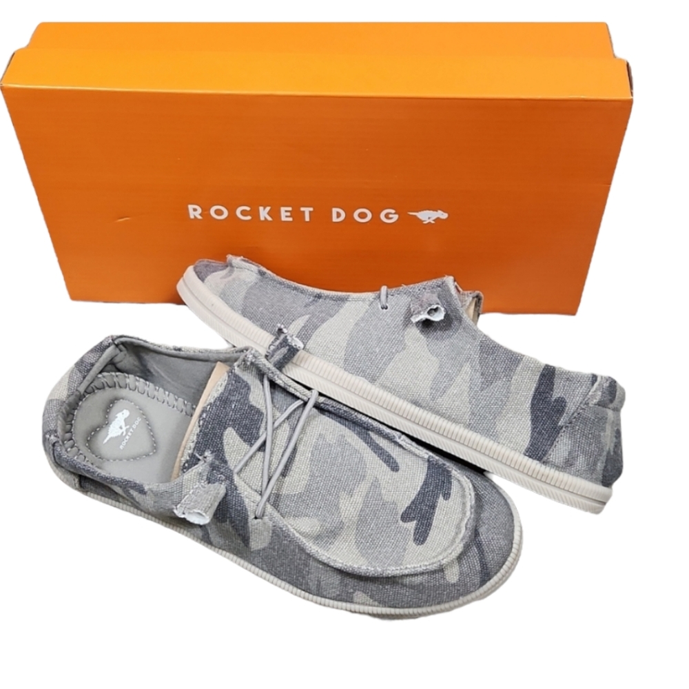 NIB Rocket Dog Grey Camo Slip-On Sneakers - Women's Size 8 - Maddy - Picture 4 of 9